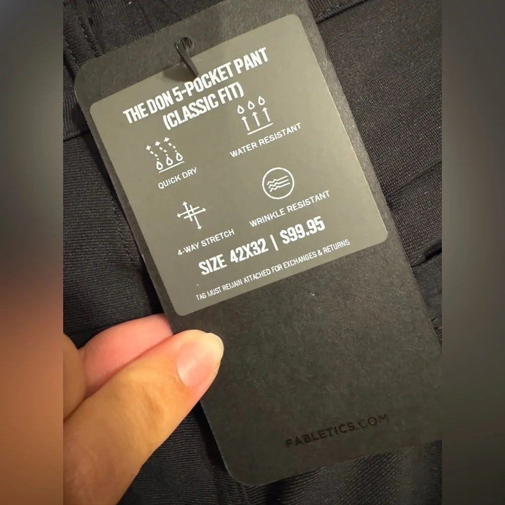 Fabletics The Don 5-Pocket Pant (Classic Fit) Sz 42x32
